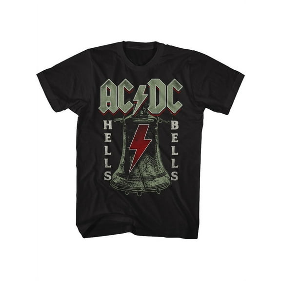 ACDC Heavy Metal Rock Band Hells Bells Black Adult T-Shirt Tee