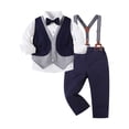 thumbnail image 1 of Fshinging Boy Gift Clothes Gentleman'S Suit Spring Autumn 3 Piece Set Tops + Vest Jacket +Pants Garçon Ensemble Size 12-13 Years, 1 of 4