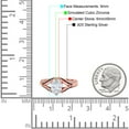thumbnail image 4 of Rose Tone, Cubic Zirconia Size-8 Split Oval Wedding Ring CZ 925 Sterling, Silver, 4 of 6