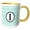 Yellow/White, variant on 3drose, Mint Green Pattern Monogram Initial I, 11oz Two-tone Black Mug