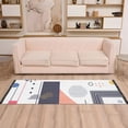 thumbnail image 2 of Yayeee Runner Rug for Bedroom 2'x6' Machine Washable Hallway Non Slip Mat, White Simple Shapes, 2 of 8