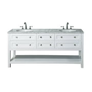 Stufurhome Marla 72 inch White Double Sink Bathroom Vanity