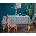 thumbnail image 4 of Nvzi Mantel rectangular con borlas, a prueba de polvo, lavable, para decoración de mesa de cocina, comedor, 53 x 70 pulgadas (onda azul), 4 of 5