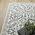 thumbnail image 5 of 10' X 13' Grey And White Floral Power Loom Stain Resistant Area Rug, 5 of 10