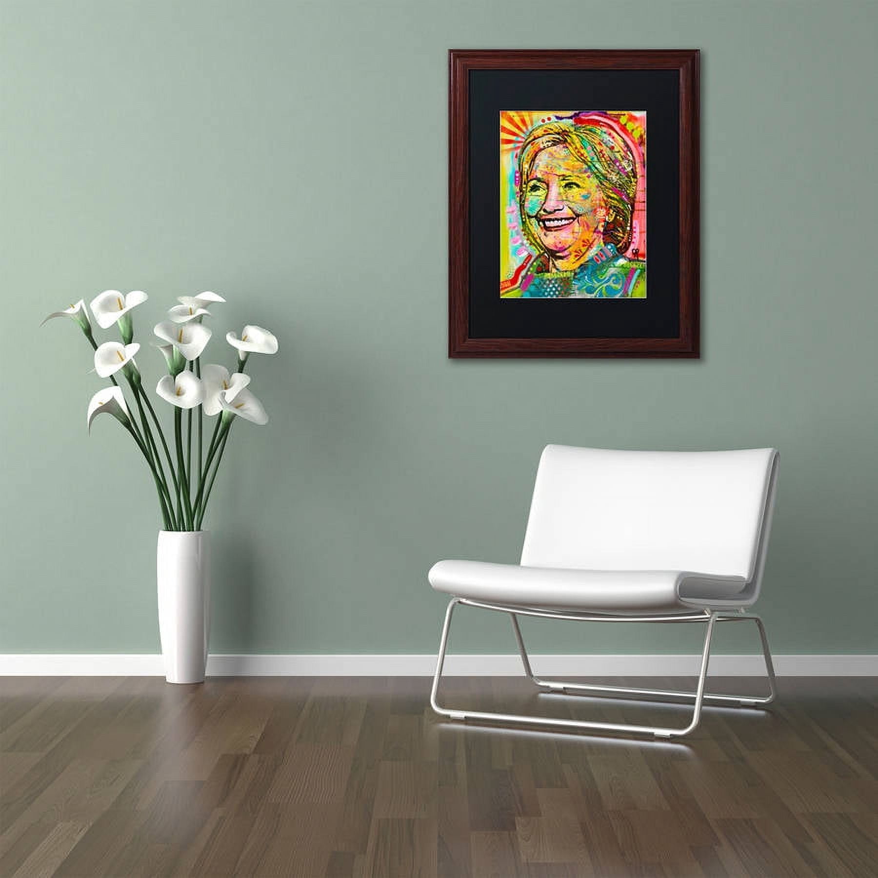 Trademark Fine Art "Hillary" Canvas Art by Dean Russo, Black Matte, Wood Frame