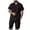 Black, variant on Ketyyh-chn99 Men's Shirt Set 2 Piece Summer Outfit Men Sets Outfits 2 Piece Summer Short Sleeve Shirt Shorts Set Beach Wear Vacation Outfit Size for 3XL,Khaki