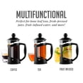 thumbnail image 3 of OVENTE Cafetera de prensa francesa de 12 onzas, vidrio de borosilicato resistente al calor con sistema de acero inoxidable de 4 filtros, jarra portátil sin BPA, perfecta para preparación fría y calien, 3 of 5