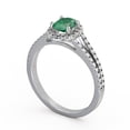 thumbnail image 2 of 0.86 Ct Oval Cut Emerald Gemstone Real Diamond Sparkle Halo Engagement Ring for Women 14K White Gold Size 8, 2 of 7