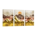 thumbnail image 1 of Cuadro Decorativo Tríptico Vertical Montañas Doradas Canvas Revolution Set De 3 Cuadros 30x45 cm, 1 of 5