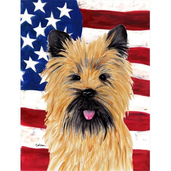 11 x 15 in. Usa American Flag With Cairn Terrier Flag Garden Size