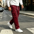 thumbnail image 4 of Men's and Big Men's Baggy Sweatpants Open Bottom Cotton Blend Joggers Drawstring Elastic Waist Athletic Workout Casual Cargo Pants, 4 of 5