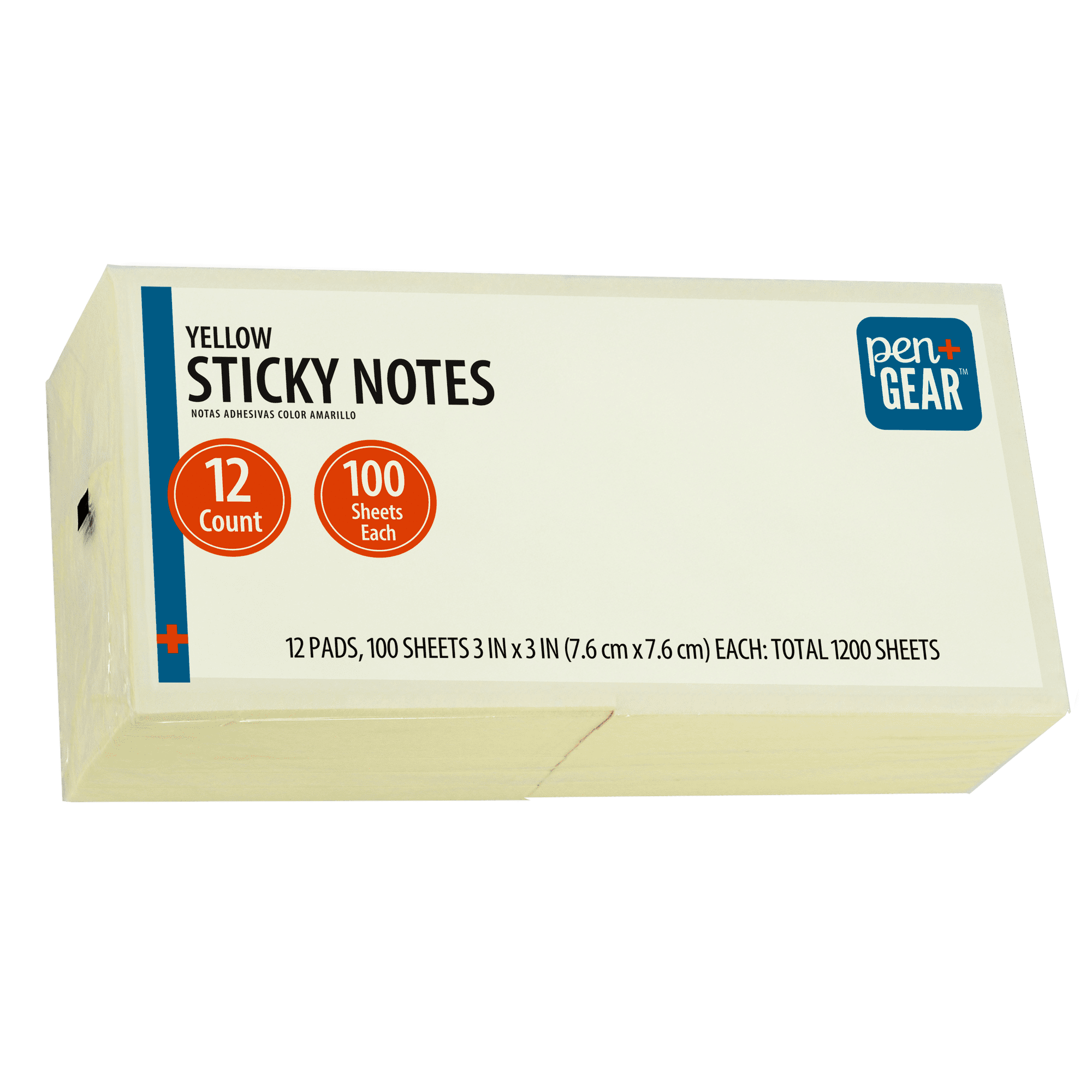 Pen+Gear Paper Sticky Notes, Yellow, 3" x 3", 1200 Sheets