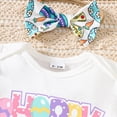 thumbnail image 5 of Kaprioy Baby Girl Easter Outfit My First Easter Romper Bunny Ruffle Skirt Dress Headband Set Cute Spring Clothes Girls Easter Outfits, 5 of 9