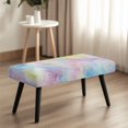thumbnail image 4 of Psesaysky Pastel Tie Dye Long Bench Seat Slipcover, Stretch Polyester Spandex Fabric Bench Protector Cover for Dining and Living Room, 4 of 9