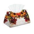 thumbnail image 2 of Lsque Thanksgiving With Autumn Printed Long Tissue Box Cover Holder, Facial Paper Organizer Dispenser,Triangle with Bottom Belt, PVC Leather Decorative Organizer, 2 of 9