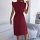 thumbnail image 5 of Vestido de Verano Casual de Mujer con Cuello en V Cintura Plegada sin Mangas Medias de Ternera Encaje Vestido de Verano para Mujeres, 5 of 9