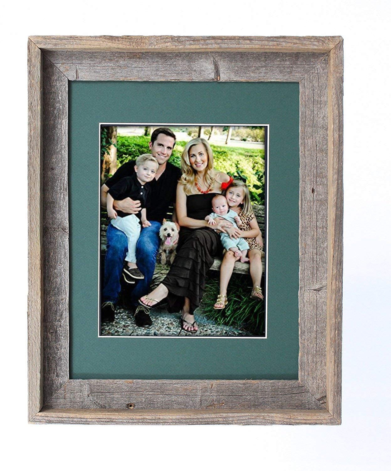 8x10-2" Wide Signature Reclaimed Rustic Wood Stained Green Picture Frame 