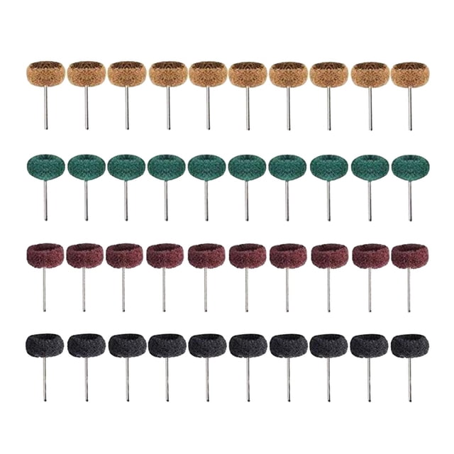 Ruedas de Pulido Abrasivas, Juego de Ruedas de Pulido Y Pulido para Herramienta Rotativa, Hechas de Nailon, s Granos de s Colores 4 colores 40 piezas Baoblaze rueda de pulido abrasivo