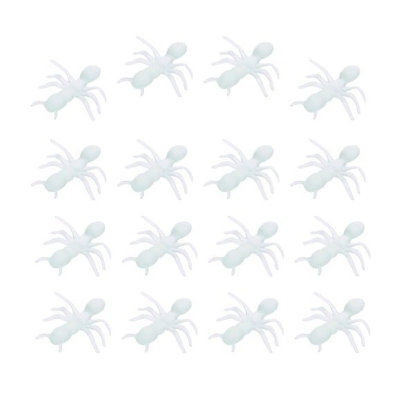 50PCS Simulación de hormigas Juguetes de plástico de Halloween Juguete complicado Broma de insectos Broma Decoración de terror divertida (Color luminoso)