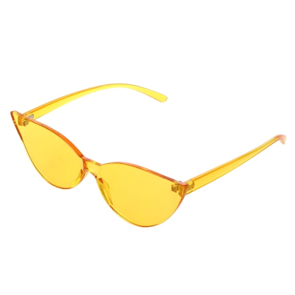 AURARMLET Yellow Cat Eye Sunglasses Lightweight Fashionable Eyeglasses Decorative Party Glasses for Beach Wear