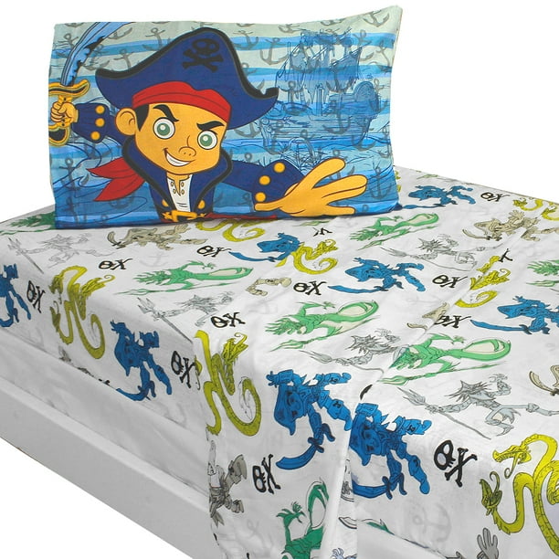 3pc Jake And The Neverland Pirates Twin Bed Sheet Set Captain Jake Bedding Accessories Walmart Com Walmart Com