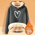 thumbnail image 2 of ZXLBBD Women's Fall Winter Velvet Padded Warm Cardigan Sherbet Hooded Sweatshirts Jacket Casual Outdoor Comfort Daily Wear, 2 of 3