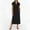 Black women high low midi dress a1, variant on Uscallm Women's Summer Midi Dress Short Sleeve Collared V Neck Lightweight Soft Fabric Boho Casual Travel Beach Sundresses, Light Blue S