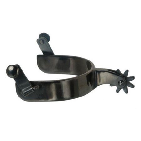 Kelly Silver Black Steel Star Spur Short Shank