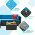 thumbnail image 4 of LACOO 5 Pieces Patio Sectional Set PE Rattan All-Weather Conversation Set with Table Blue 83" L x 55" W X 25" H, 4 of 7