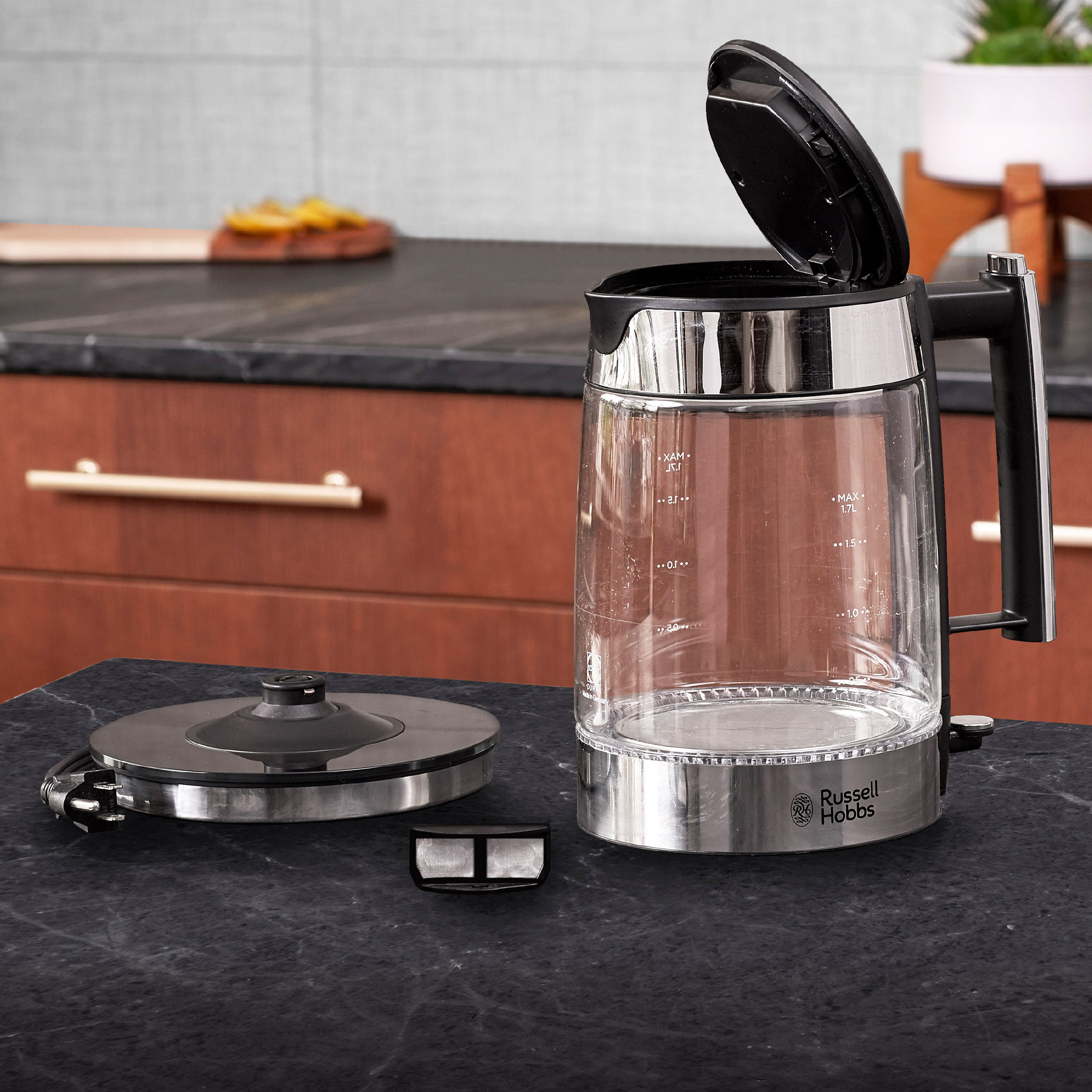 Electric Kettles Russell Hobbs 21600-57 Home Appliances Kitchen Appliance  Glass with a glass case Glass Clear Electric Kettle Flat Bottom Heating  Kettle Mark - AliExpress