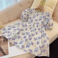 thumbnail image 4 of LYMAYTER Kids Girls Printed Dresses Toddler Short Sleeve Party Princess Dress Baby Summer Sundress for 2-7 Years, 4 of 6
