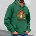 thumbnail image 2 of VBTAPA 2026 Thanksgiving Hoodies for Men Funny 3D Turkey Print Fleece Hooded Sweatshirt Loose Casual Pocket Hoodie Lightweight Drawstring Pullover Sweatshirts Green L, 2 of 5