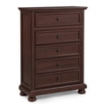 thumbnail image 4 of 6pc Rich Cherry Finish Storage Queen Curve Bed Set Solid Wood Master Bedroom Furniture, 4 of 6
