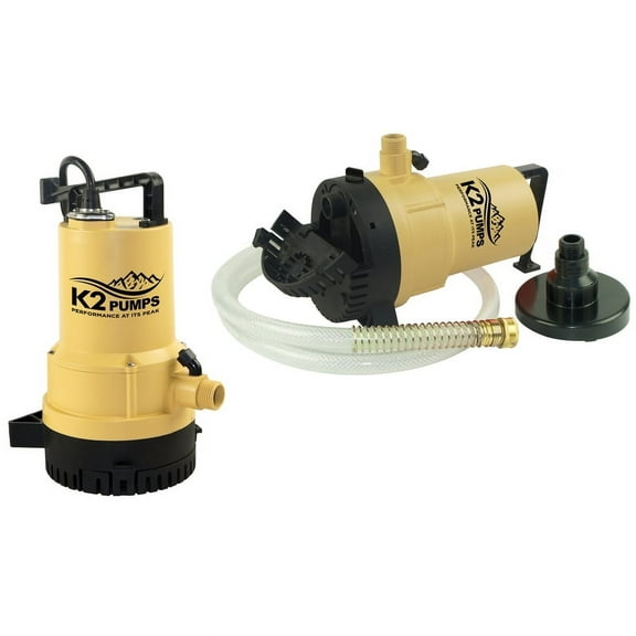 1 Pc, K2 Pumps 1/4 Hp 1600 Gph Thermoplastic Switchless Switch Dual Suction Ac Utility Pump