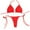 A1 Red, variant on Womens Triangle Bikini Sets High Cut Tie Side 2 Piece Bathing Suits String Halter Bikini Swimsuits Red S