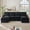 Black, variant on Jarenie L-Shaped Corner Microfiber Couch Sectional Sofas, Dark Blue