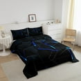 thumbnail image 3 of Erosebridal Ensembles de Couette Géométriques Chic, Couettes et Duvets Noirs et Bleus, Insert de Couette Réversible Moderne Abstrait, Décoration de Chambre Ultra Douce, 2 Pcs, 3 of 8