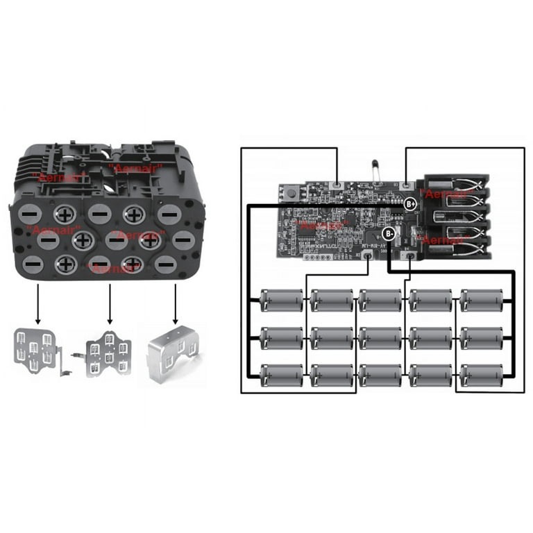 M18 Battery Case Replacement for Milwaukee 48 11 1865 48 11 1862 Battery Repair Kit DIY Parts 12Ah 15C 21700 Battery Housing Shell Parts with