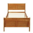 thumbnail image 3 of Hommoo Wood Platform Bed Twin Bed Frame with Headboard/Footboard/Wood Slat Support, Oak, 3 of 8
