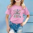 thumbnail image 2 of T-shirts Filles Mode Décontractée Imprimé Lettre Col Rond Manches Courtes Vêtements Filles Tout-Petits Rose 4-5 Ans, 2 of 4