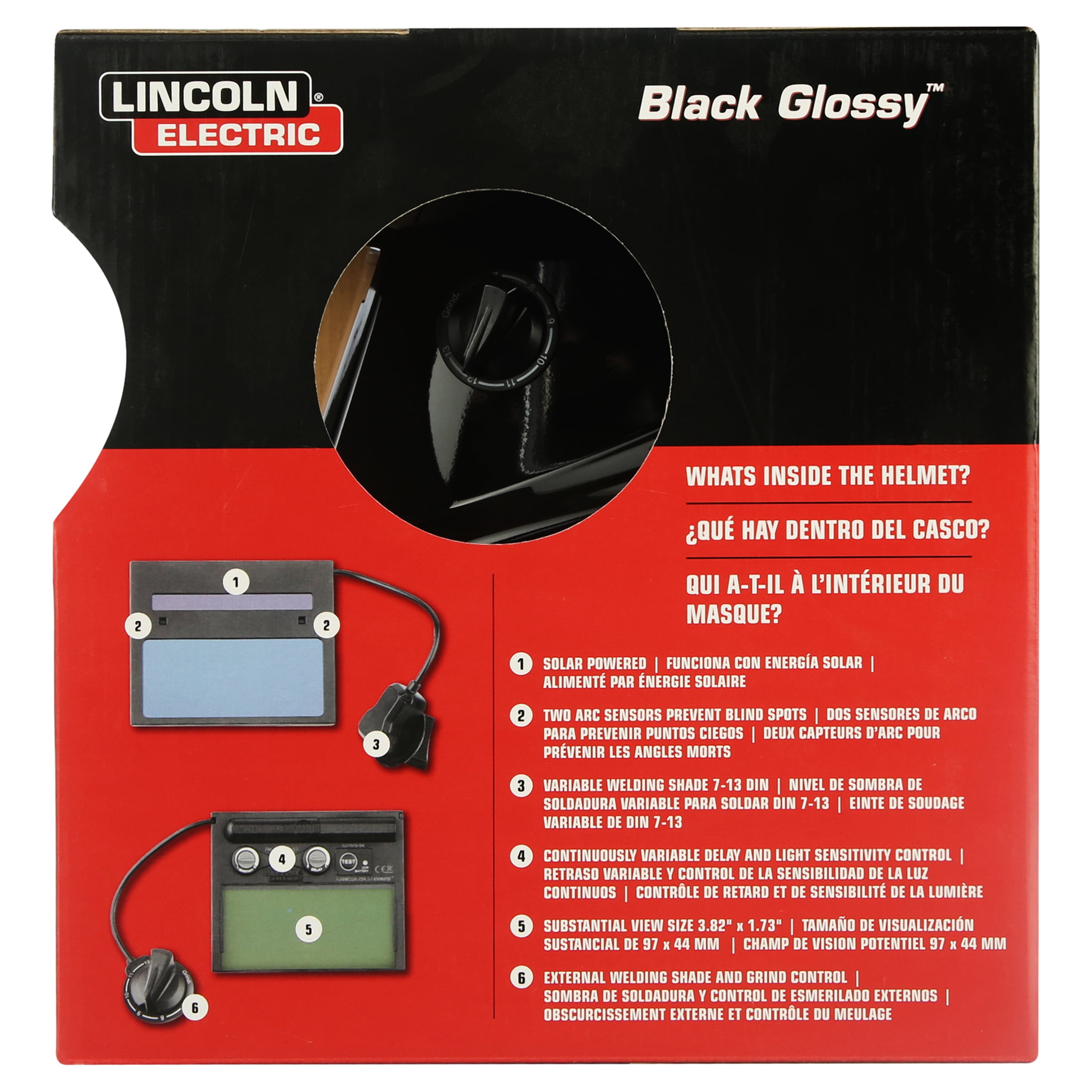 Lincoln Electric Black Glossy Var Sh 7-13 Helmet
