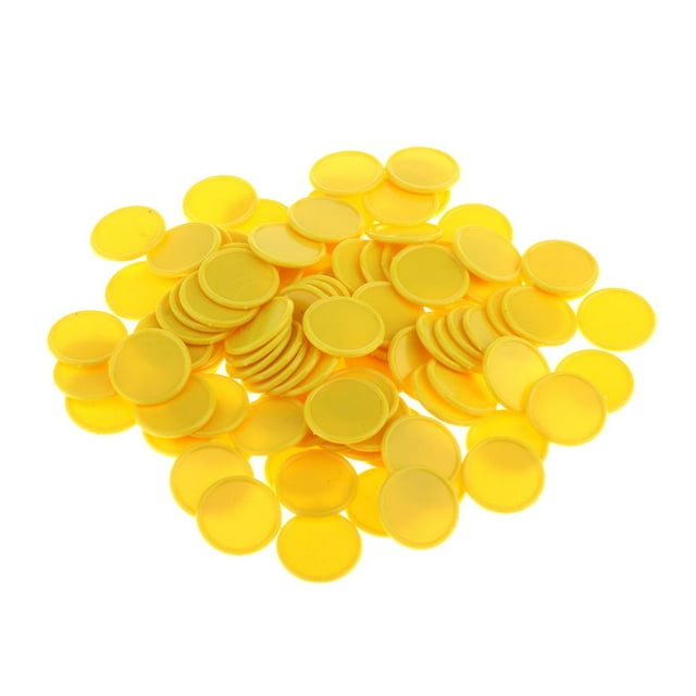 Set 100 Game Concave Edge Token Bingo s Yellow