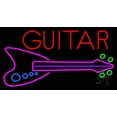 thumbnail image 1 of Blue Guitar LED Neon Sign 13" Tall x 24" Wide - inches Black Square Cut Acrylic Backing, with Dimmer - Premium built indoor Sign for Studio, Club, Home décor, Event, Workshop, Storefront., 1 of 7