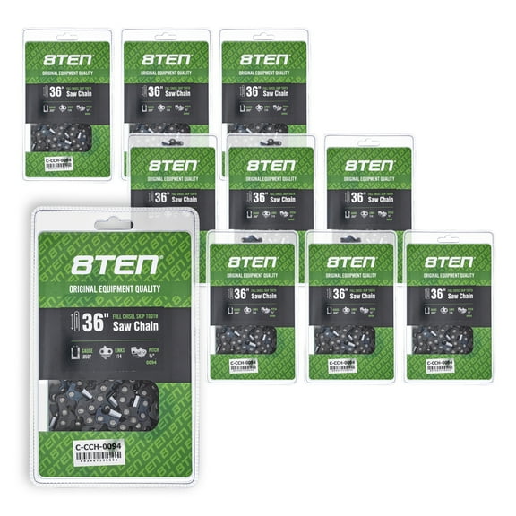 Full Chisel Skip Tooth Chainsaw Chain 36 inch .050 3/8 114DL for Stihl 10 Pack 810-CCC2216H