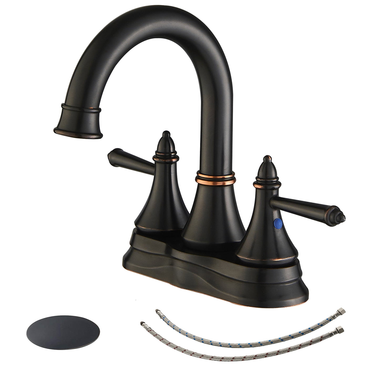 Bathroom Faucet, 2 Handle Lavatory Sink Faucet with Overflow Pop Up