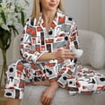 thumbnail image 6 of Uemuo Modern Life Pattern Womens Pajama Sets,PJ Set for Women,Pajamas for Women Logo,Long Sleeve Pajama Set for Women,Soft Long Sleeve Top With Pants-Large, 6 of 9