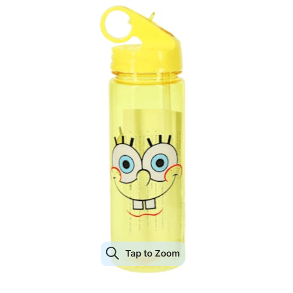 SpongeBob SquarePants 20oz Water Bottle – Fun Kids Hydration Bottle, BPA‑Free, Leak‑Resistant