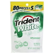 Angle View: Trident White Spearmint Sugar Free Gum, 80 ct