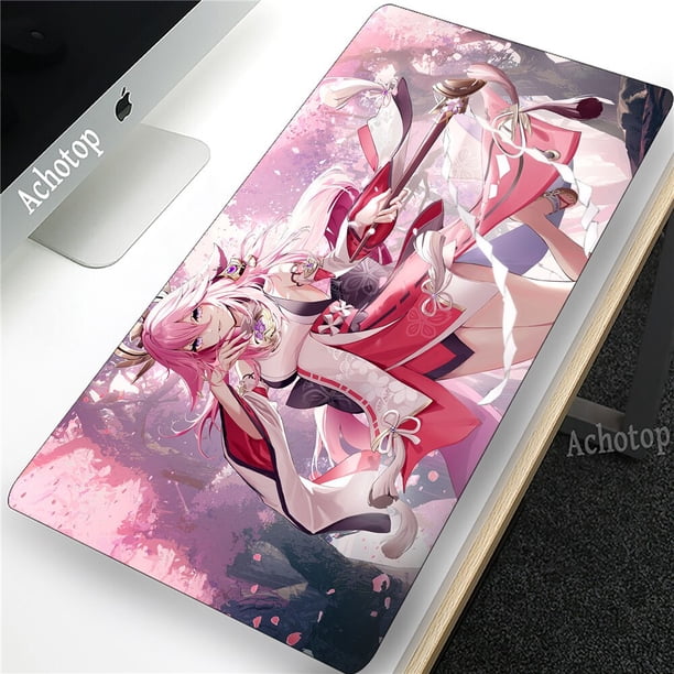 Alfombrilla de ratón grande para Gaming Genshin Impact, alfombrilla de ratón grande para PC, ordenador, alfombrilla de ratón XL, alfombrilla de superficie para teclado y Escritorio qiuyongming unisex