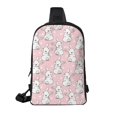 thumbnail image 2 of Rocae Cute Rabbit for Lightweight Chest Bag Dual Pocket, Waterproof Crossbody Sling Bag for Men and Women, 2 of 8
